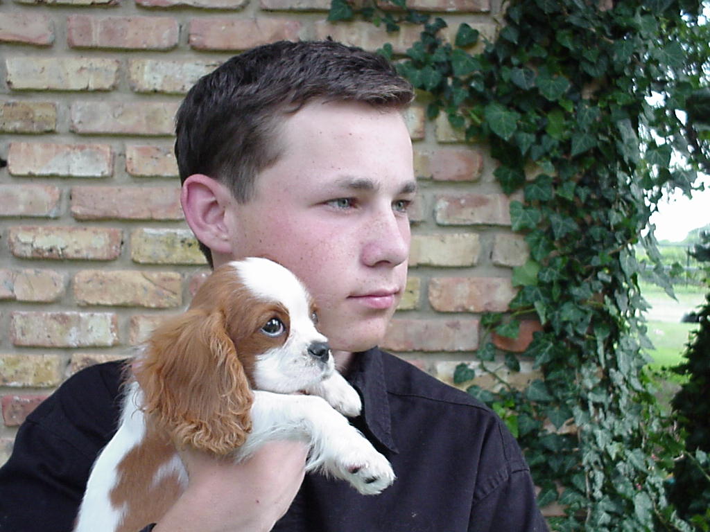 The young king (held by Michael).